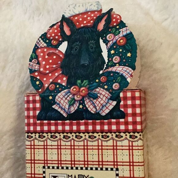 New Mary Engelbreit Cranberry Bath Soap Scottie Dog Christmas - Picture 2 of 6